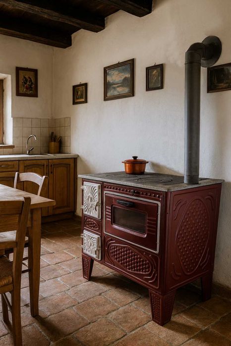 Soba Lemne Gatit Incalzit Spor Plita Cuptor 7kw Evacuare DREAPTA BN