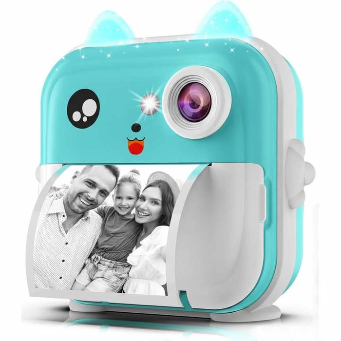 Aparat foto copii VALA Q5 printare instant 24Mpx 1080P, 3 role Turcoaz