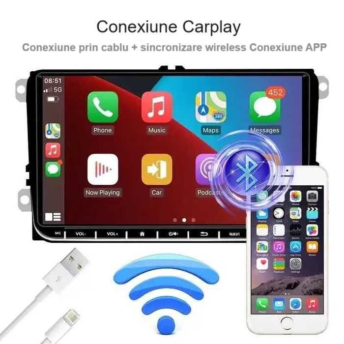 Navigatie Android dedicata VW Golf 5 Plus 9` Carplay