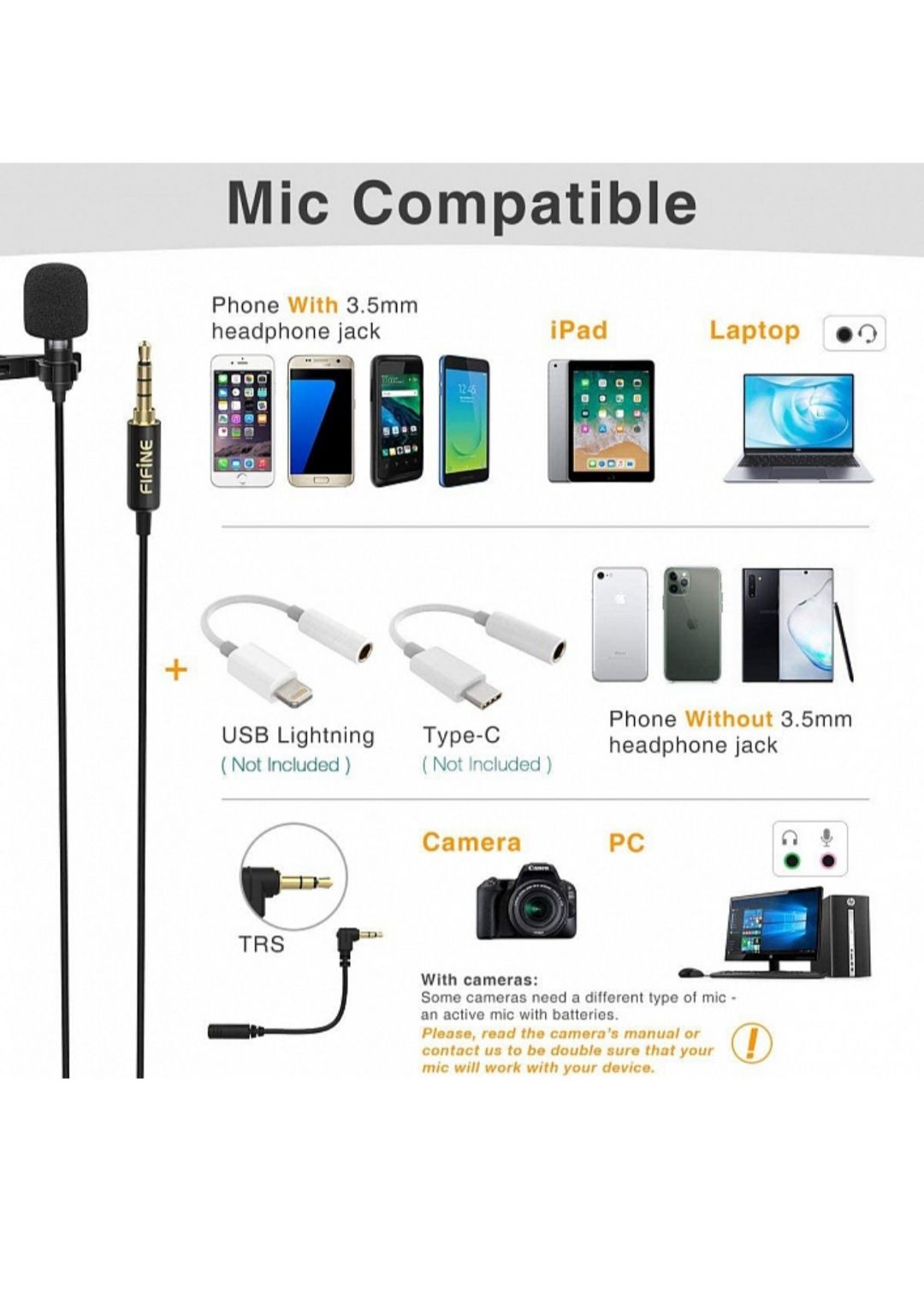 Петличный микрофон FIFINE Headset Lav Mic С1