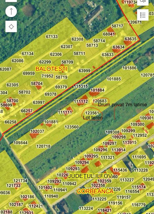 Lot teren intravilan de vanzare 570 mp in Petresti Corbeanca