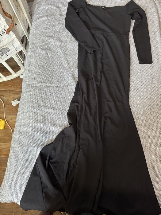 Вечернее платье черное в пол рыбка