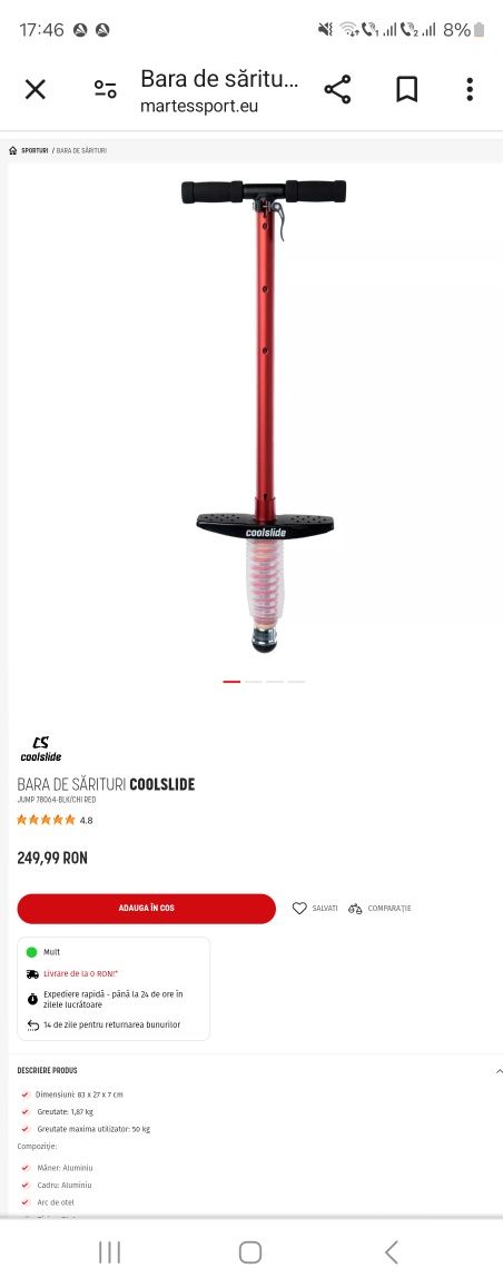 Bara de sarituri Coolslide (ca noua) / JUMP STICK