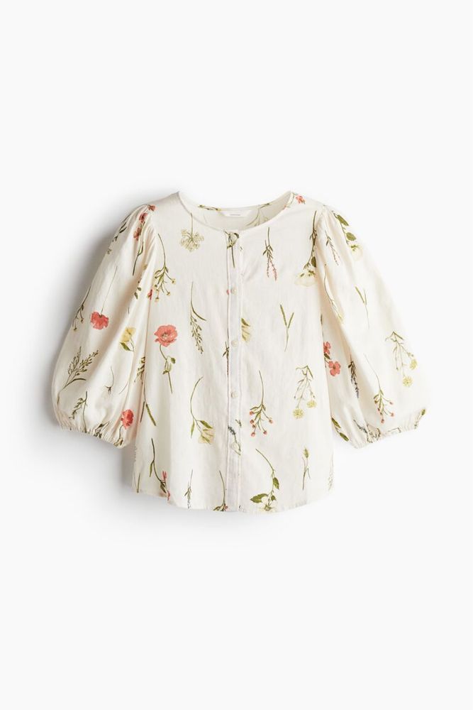 H&M топ от ленена смес