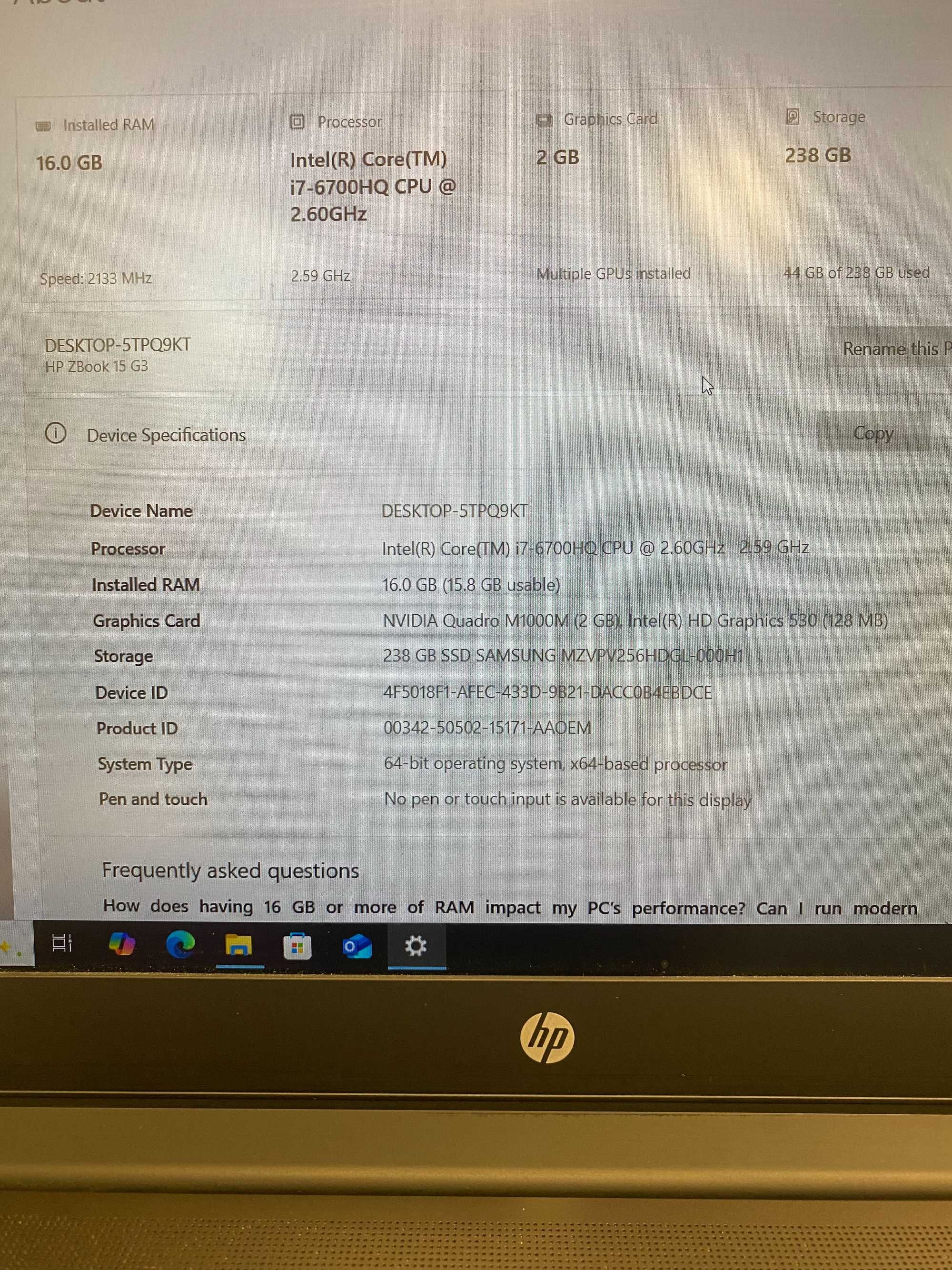 Преносим компютър HP ZBook 15 G3 - с лицензиран windows
