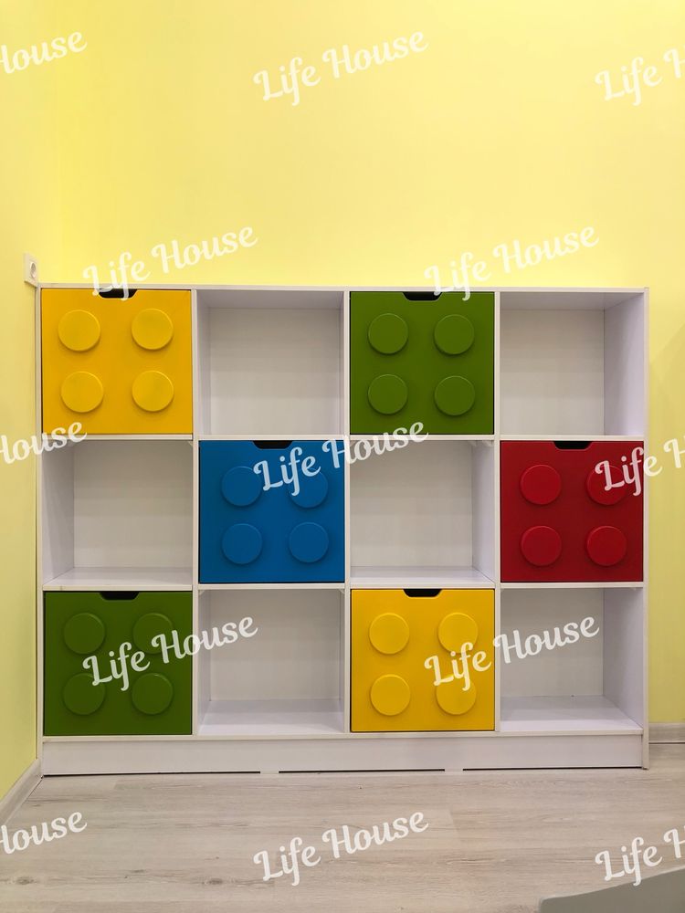 Мебель для детского сада стеллаж для игрушек в стиле лего
