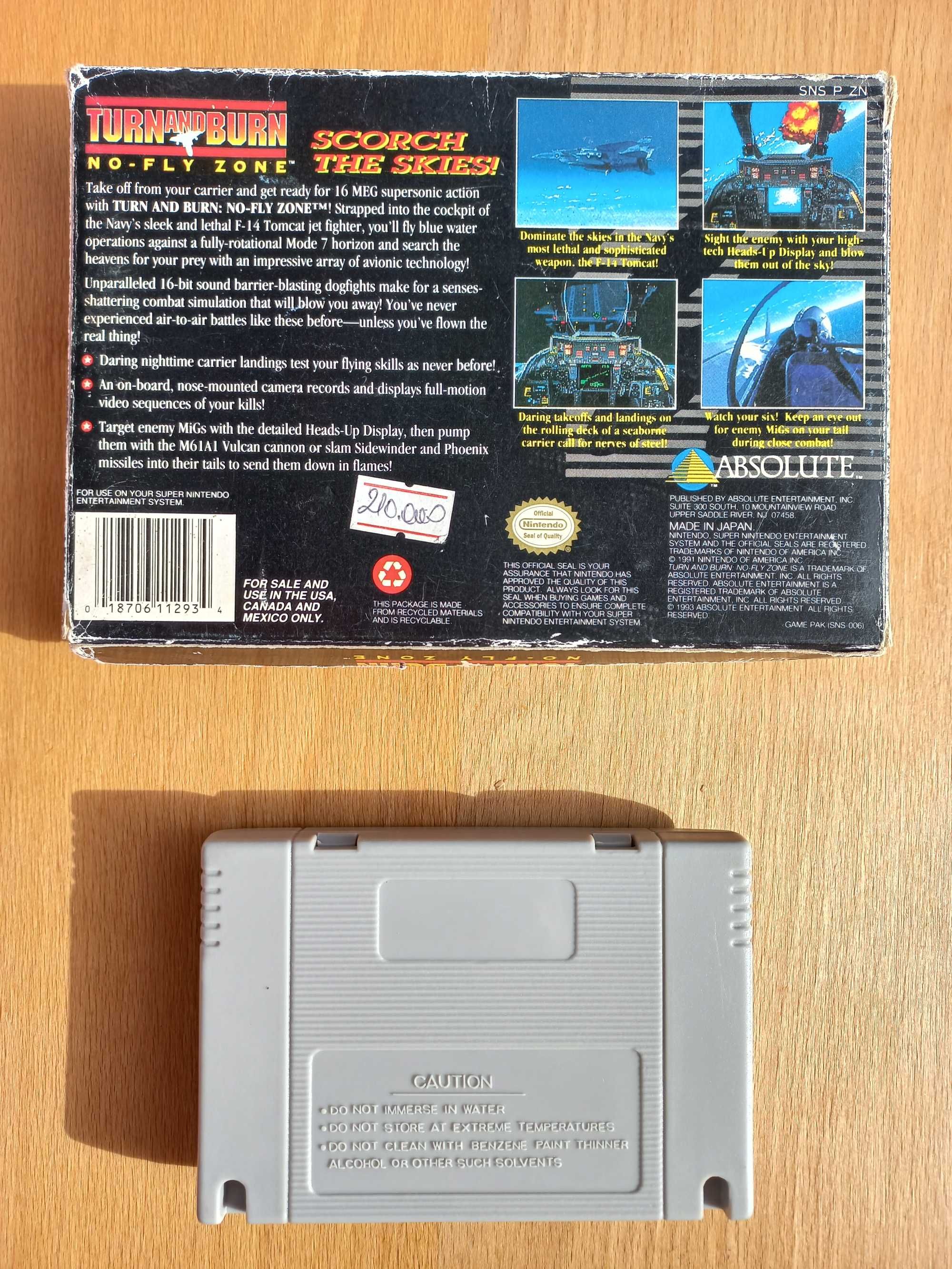 Caseta joc Turn and Burn: No-fly Zone, Nintendo SNES, PAL