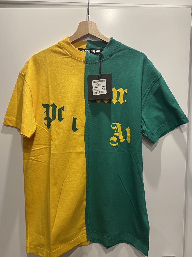 Тениска Palm Angels Broken Logo print Yellow/Green.НОВИ.100%оригинал.