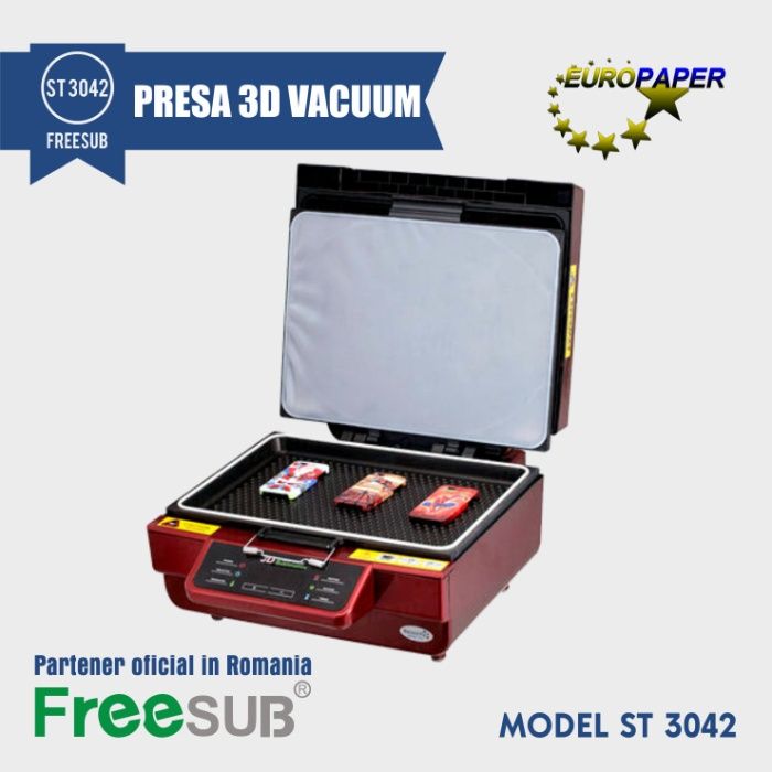 Presa Termica 3D cu Vacuum marca FreeSub St-3042 - presa sublimare