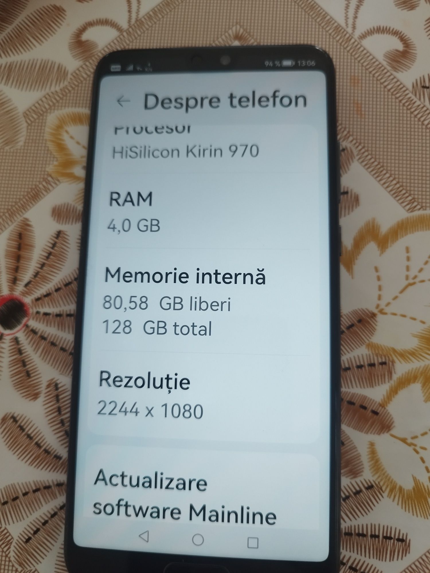 Telefon mobil Huawei P20 model EML-L29