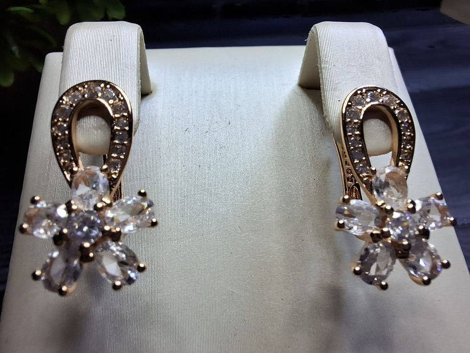 Серьги ювелирные позолоченные для женщин и девушек повседневной