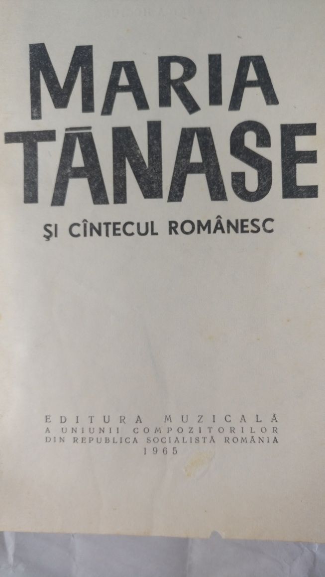 Carte biografică Maria Tănase