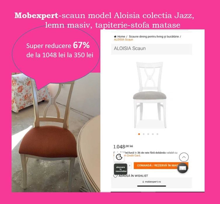 Super Ocazie 67% reducere - 6 scaune Mobexpert -model Aloisia - Jazz