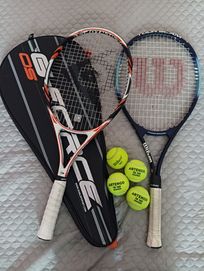 Тенис ракети Wilson и Dunlop с калъф + тенис топки