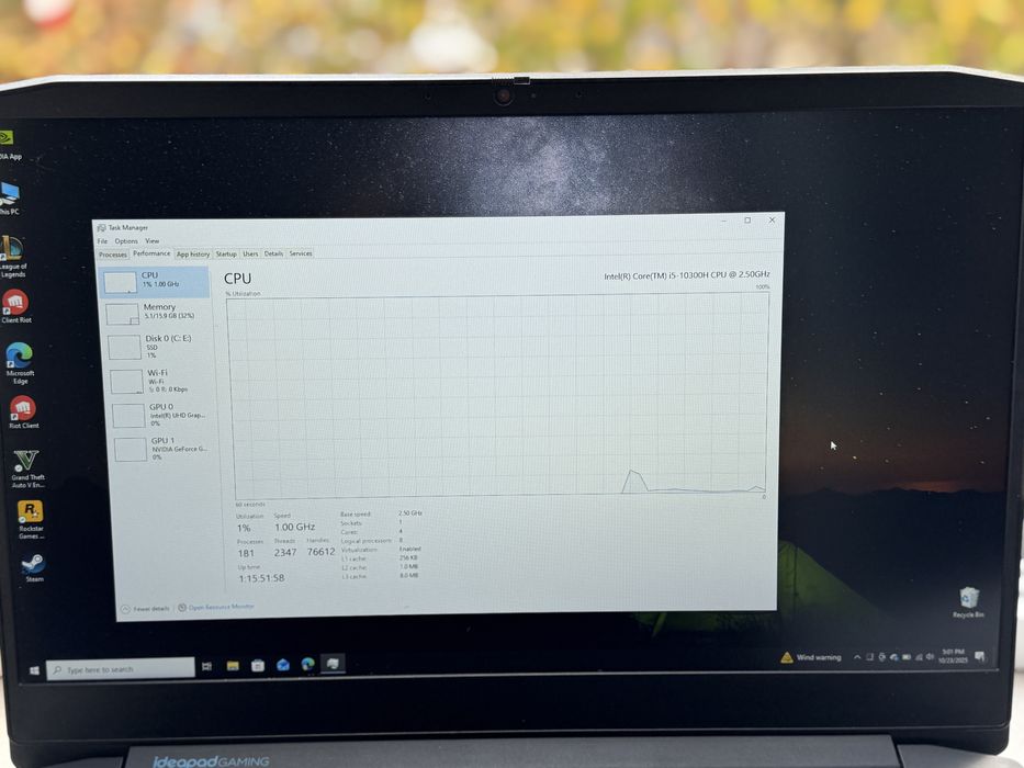 Laptop Lenovo IdeaPad3 - I5, 16 ram, gtx 1650 4gb