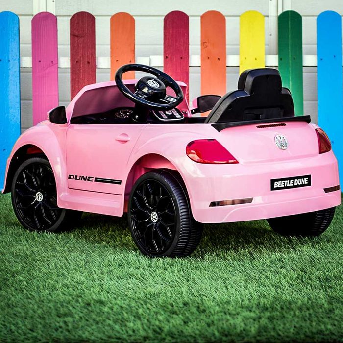 Masinuta electrica VW Beetle Dune 60W 12V, bluetooth, amortizoare Pink