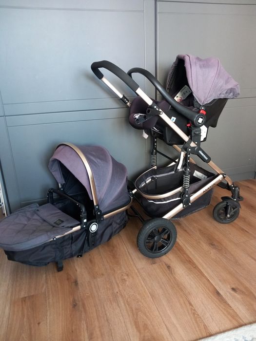 Carucior transformabil 3 în 1 KikkaBoo Amaia Dark Grey