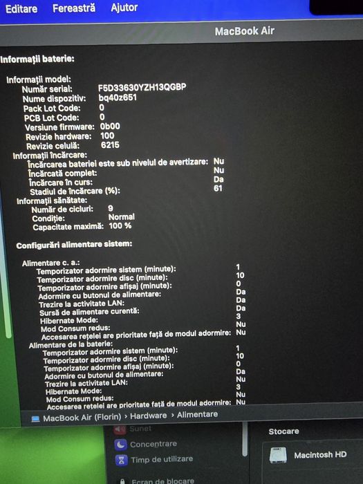 Macbook air 13" M2 8gb ram Ssd 256