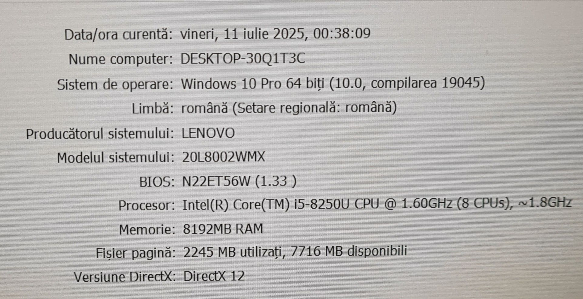 Lenovo Thinkpad T480s i5 8250u, 8 GB RAM, ssd 256 GB