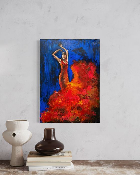Tablou pictura pe panza dansatoare flamenco