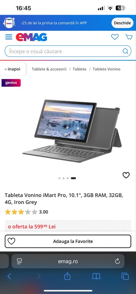 Vand Tableta Vonino IMart Pro cu tastatura inclusa