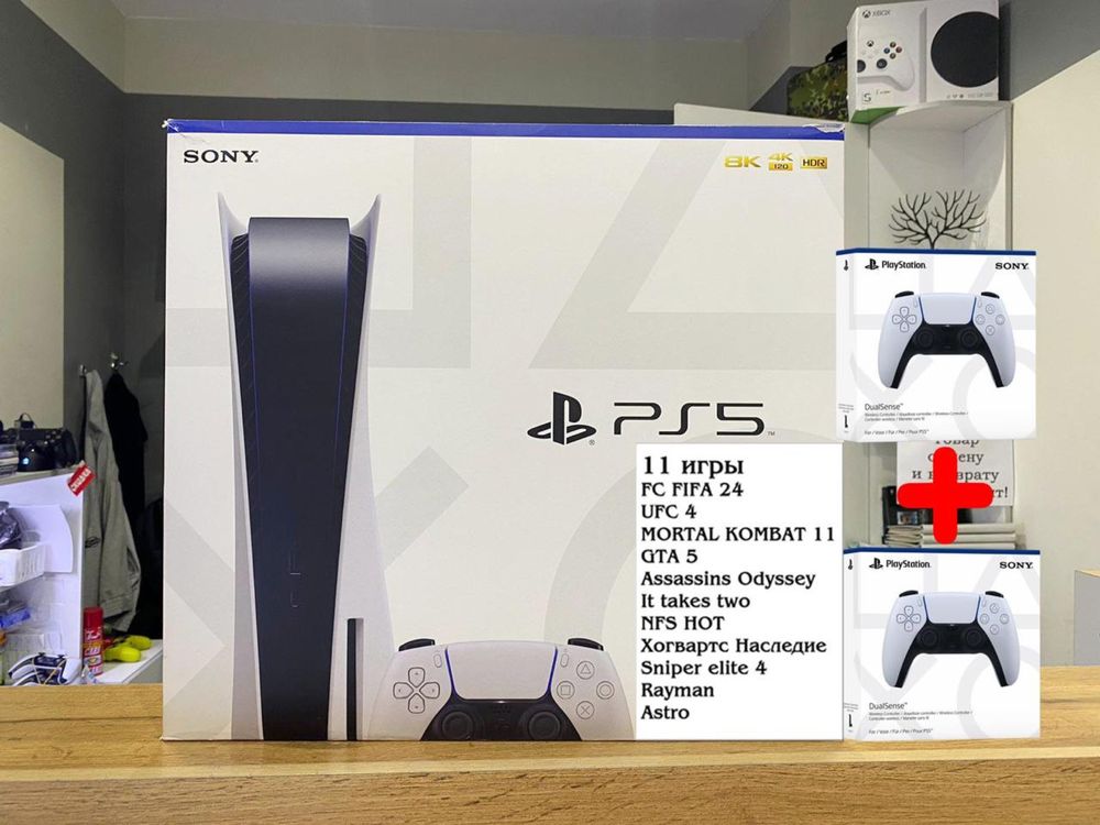 Playstation 5 2джойстика +11топ игры