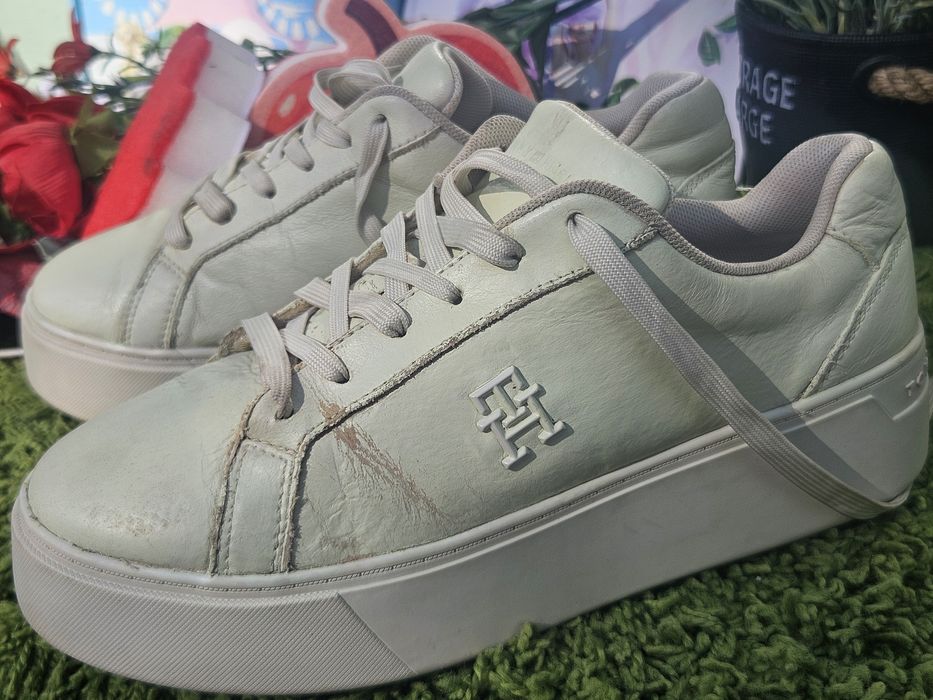 Tommy Hilfiger кецове от кожа на платформа