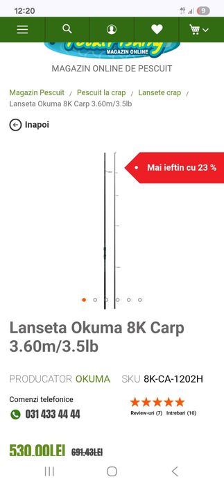 Vand 4 lansete okuma 8k 3.60 3.5 lb