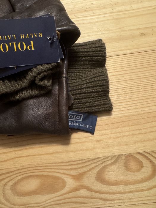 Mănuși Polo Ralph Lauren 2 în 1 din piele de oaie și lână merinos