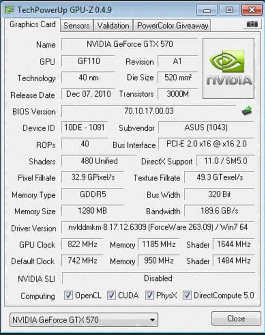 NVIDIA GeForce GTX 570 / Видео карта