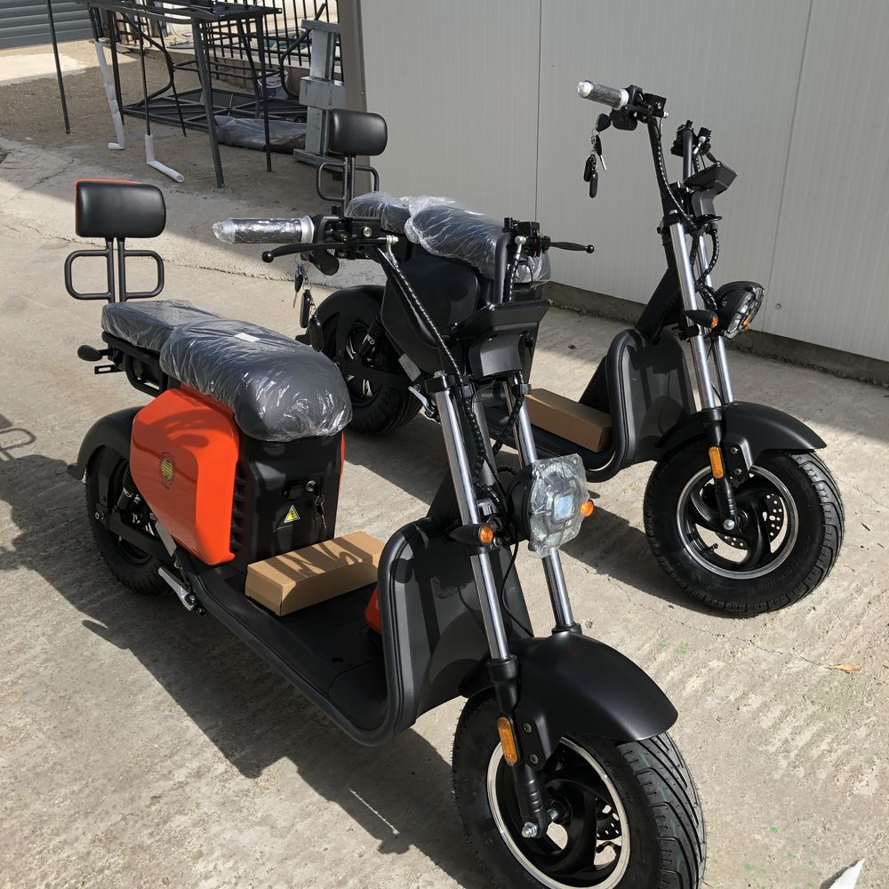 scuter electric model cu cartelă