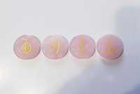 Set simboluri Reiki cristale naturale - cuart roz