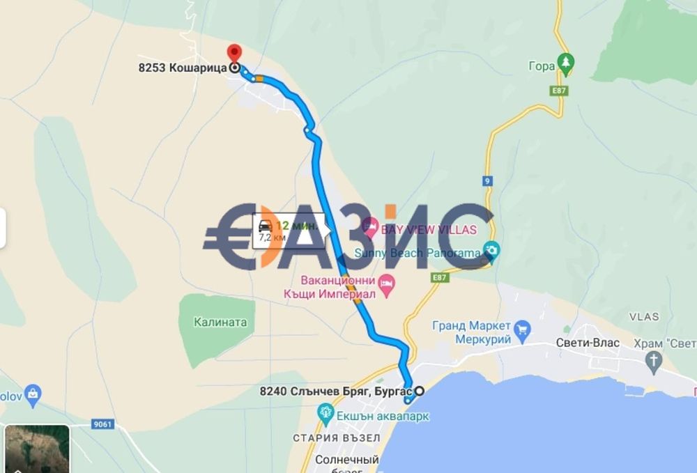 Парцел в УПИ 780КВ. м, с. Кошарица, Общ. Несебър, 46 500 евро,