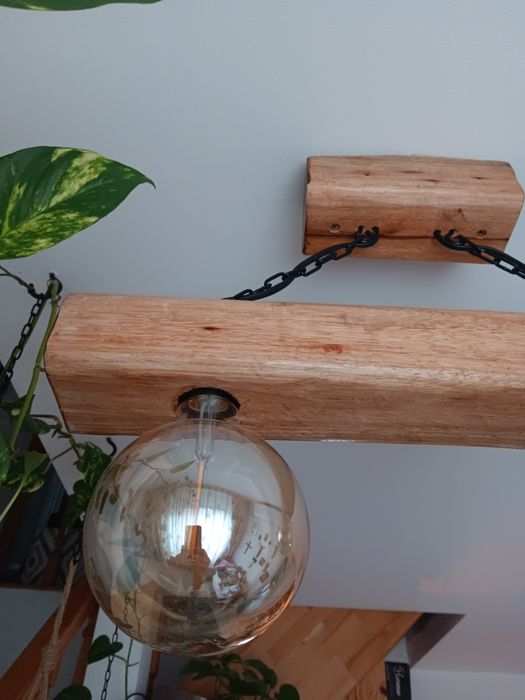 Lustra vintage rustica lemn fag