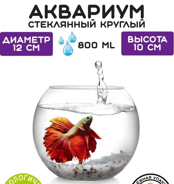 аквариум бокал круглый маленький