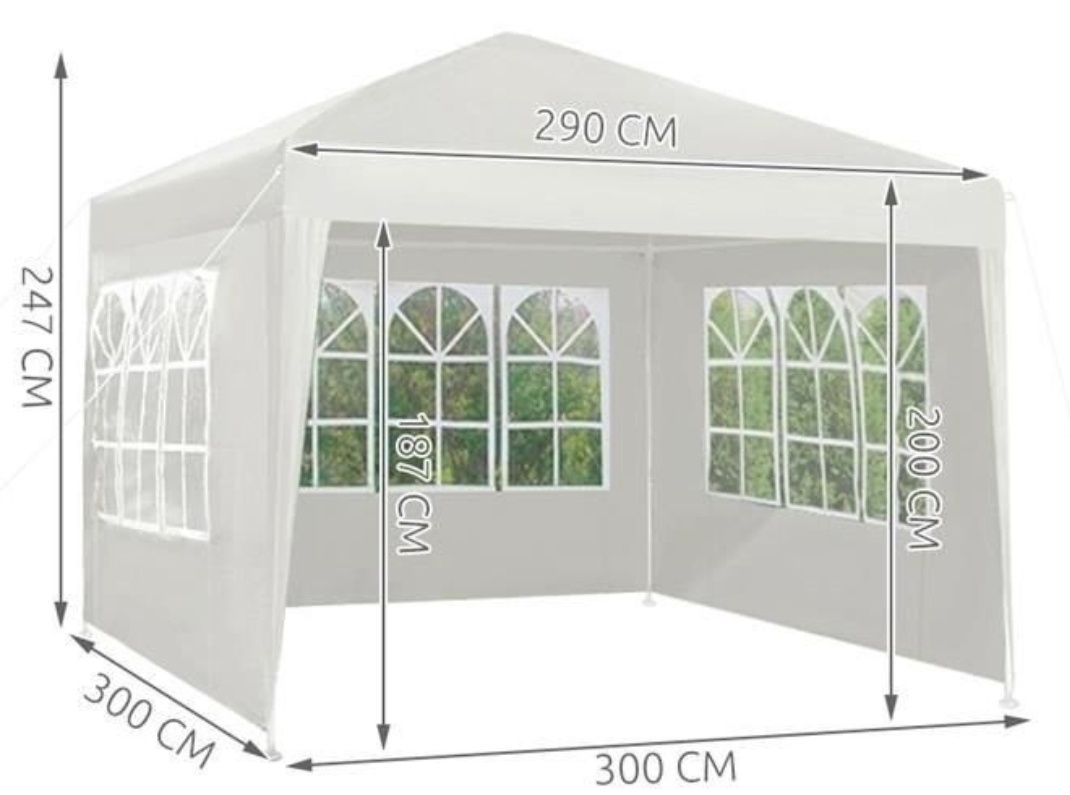Cort / Pavilion grădină cu acoperiș anti-ploaie + cadou