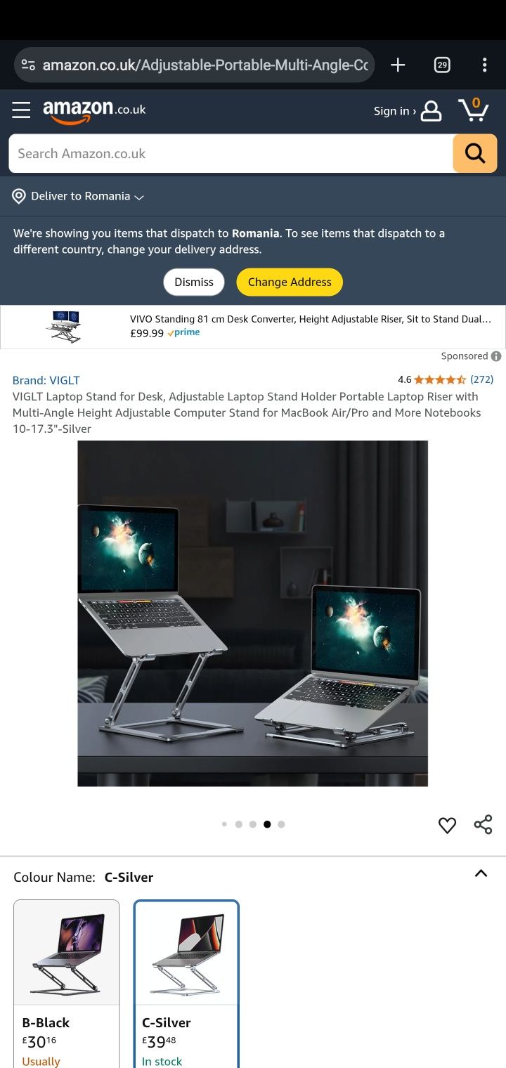 Stand Suport Laptop Portabil Foldabil Stabil Aluminiu