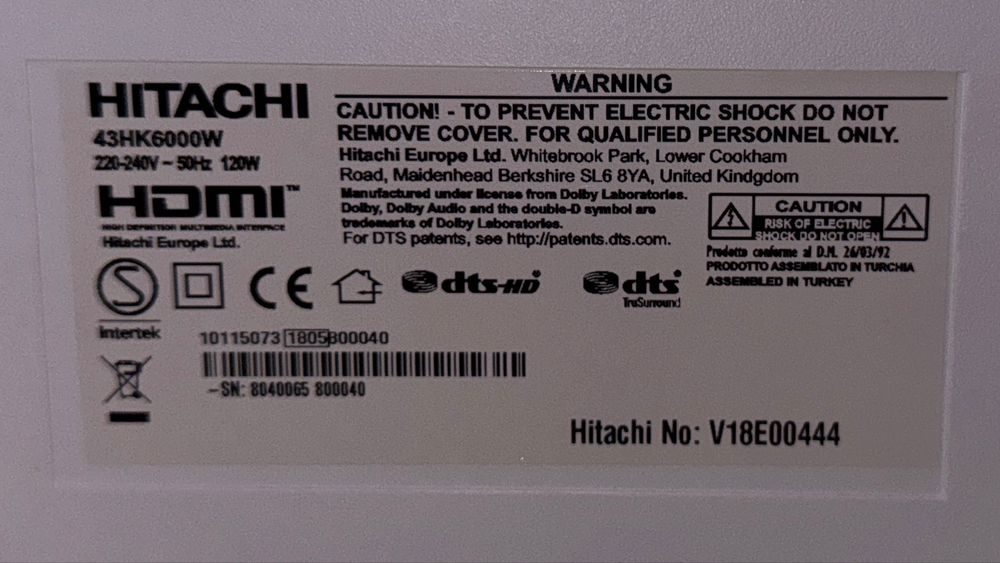 43’’ HITACHI 43HK6000