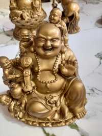 Золотая статуя смеющегося бога богатство Буддо "фен-щуй
