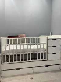 Детский кровать, кровать для младенца, кровать с пелинальным столиком