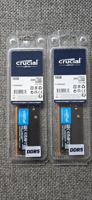 RAM Crucial 32GB Kit 2X16GB DDR5 5600MHz CT16G56C46U5