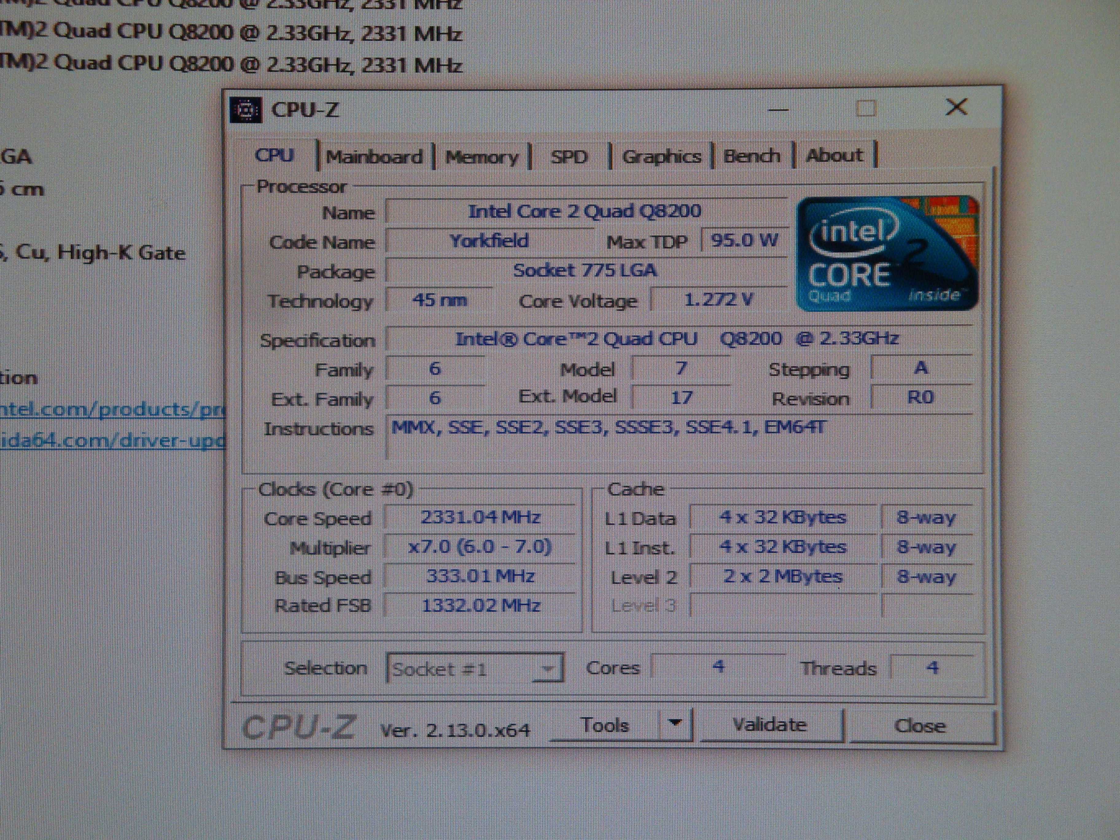 Procesor intel core 2 quad Q8200 2.33 Ghz 4mb FSB 1333 LGA 775 SLG9S