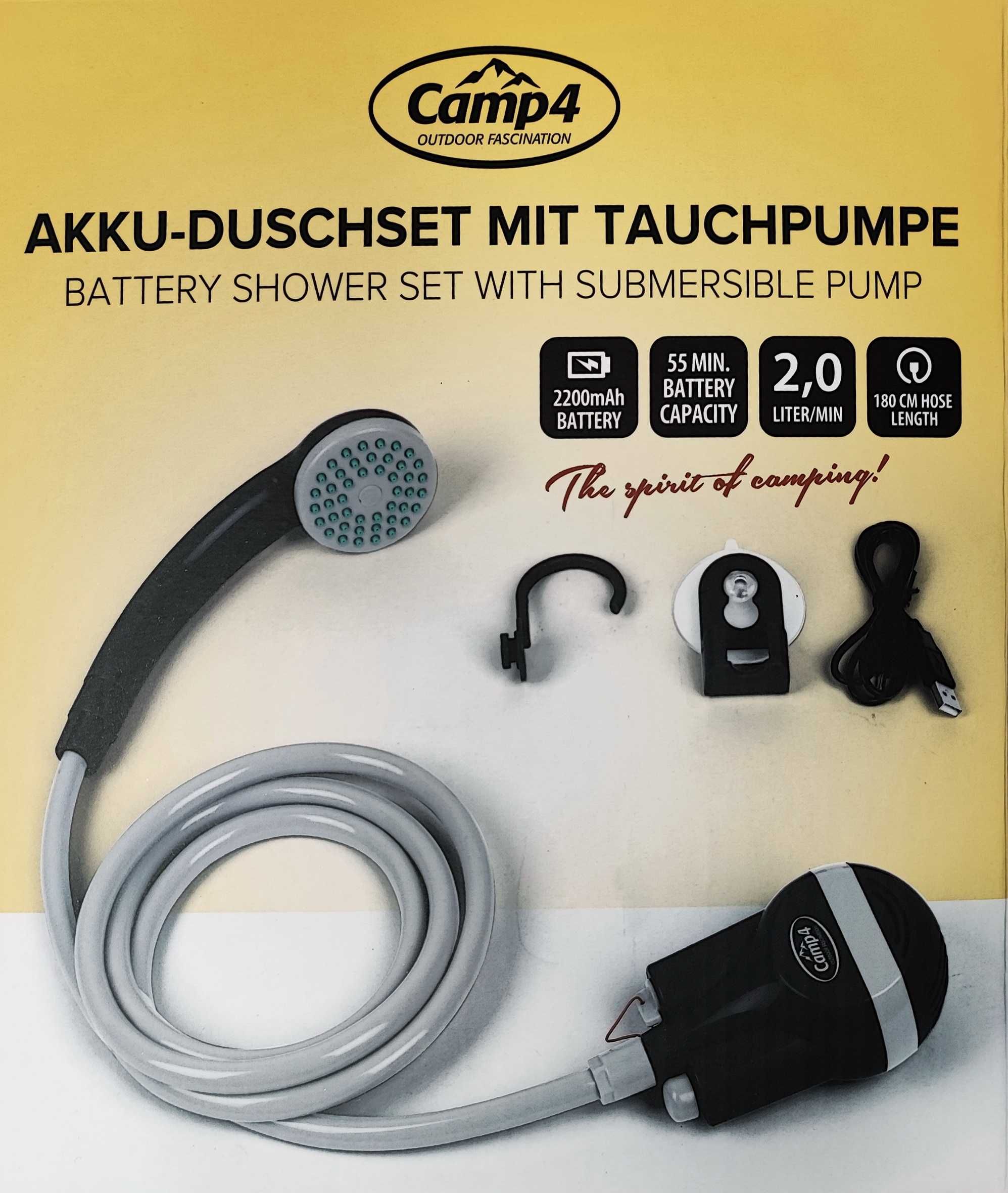 Преносим акумулаторен USB къмпинг душ. Portable USB camping shower