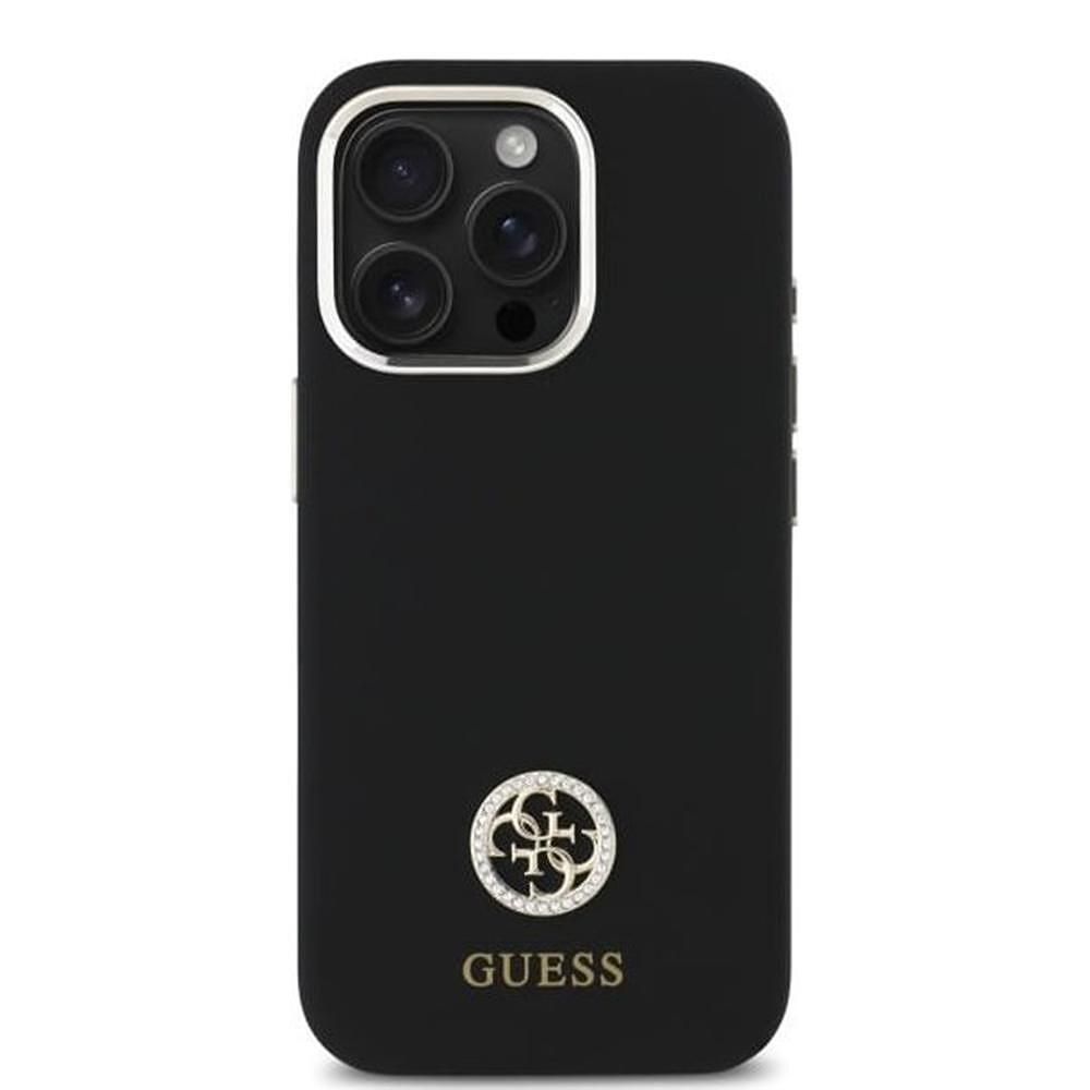 Guess - silicone logo strass 4g (guhcp16xm4dgpk) - калъф за iphone 16