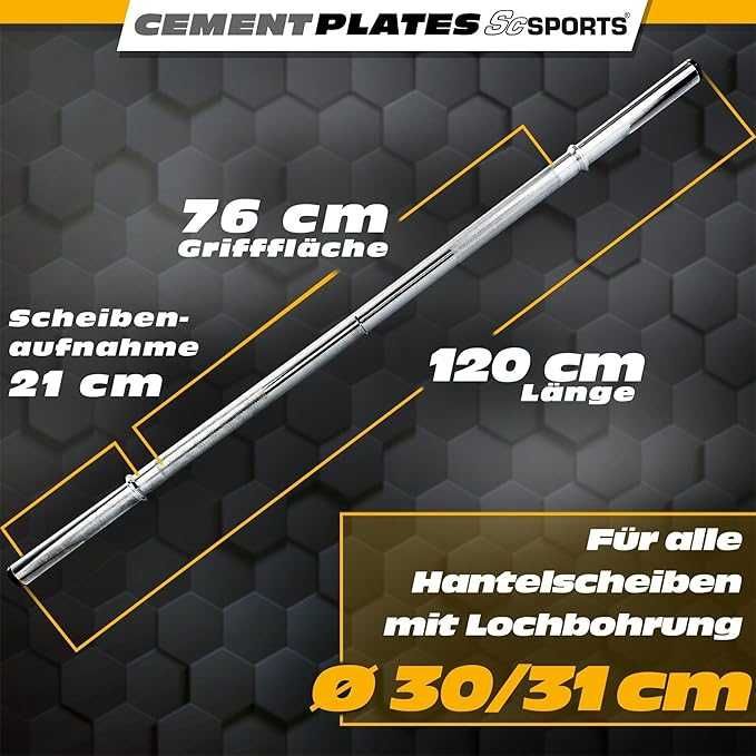ScSPORTS® комплект дъмбели 20кг, 120см лост, тежести 2 x 5/2,5/1,25кг