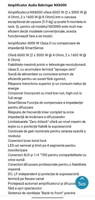 Amplificator Behringer nx6000