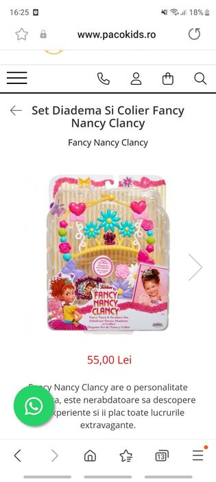 Set diadema si colier Fancy Nancy
