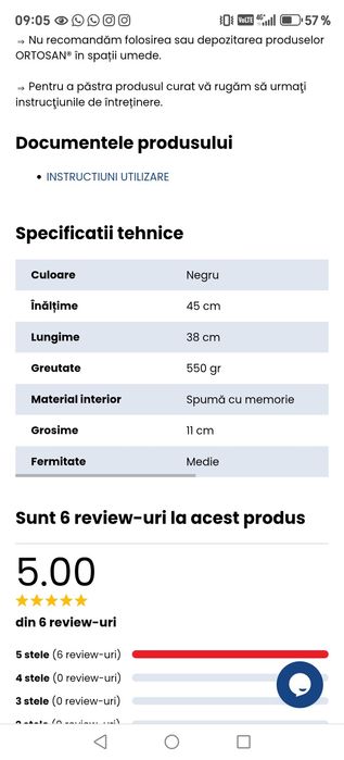 Perna ortopedica scaun spate