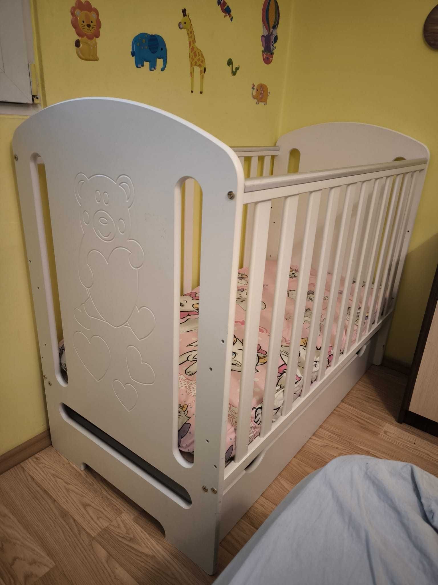 patut bebe - copil ajustabil 60*120 cu saltea + protectie