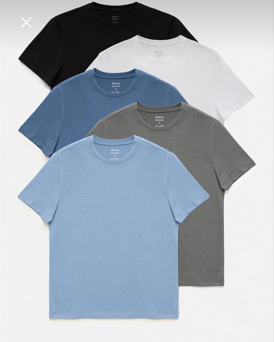 AVVA Мужская футболка стандартного кроя из 5 предметов